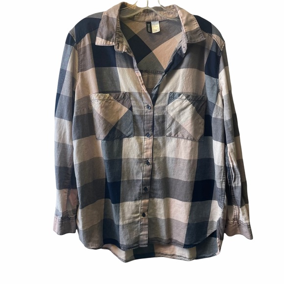 Divided Tops - Divided by H&M flannel plaid shirt size 12